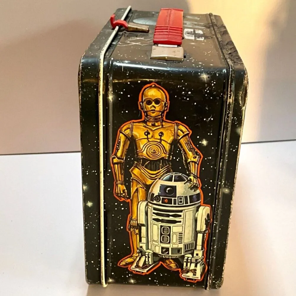 1977 Star Wars Lunch Box Darth Vader Princess Leah Luke Skywalker with thermos